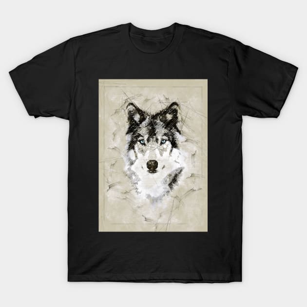 Wolf Sketch T-Shirt by Durro